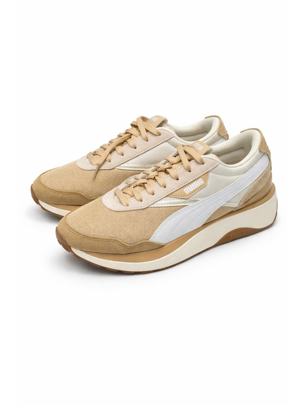 Puma Platform Sneakers Beige/Tan Women’s Size 8.5 Stylish Casual Shoes EUC